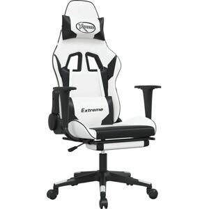 vidaXL Gaming-Stuhl - Weiß und Schwarz mit Massage & Verstellbar vidaXL Gaming-Stuhl - Weiß und Schwarz mit Massage & Verstellbar