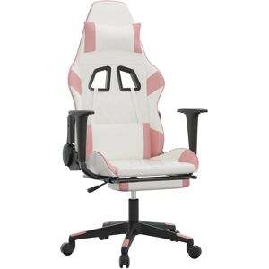 vidaXL Gaming-Stuhl - Massage, Weiß & Rosa - Gaming Chair vidaXL Gaming-Stuhl - Massage, Weiß & Rosa - Gaming Chair