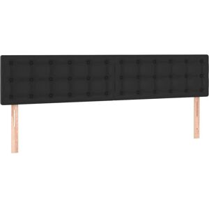 MAISONCHIC 2 Kopfteile Schwarz Kunstleder 90x5x78/88 cm - Kopfteil MAISONCHIC 2 Kopfteile Schwarz Kunstleder 90x5x78/88 cm - Kopfteil