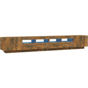 vidaXL 3-Piece Smoked Oak TV Set with LED Lights - TV Cabinet vidaXL 3-Piece Smoked Oak TV Set with LED Lights - TV Cabinet