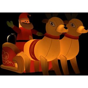 vidaXL Santa inflable con renos - Decoración navideña - 130 cm vidaXL Santa inflable con renos - Decoración navideña - 130 cm