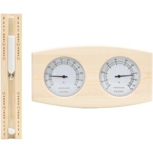 vidaXL Pine 2-in-1 Sauna Hygrothermograph & Hourglass Set vidaXL Pine 2-in-1 Sauna Hygrothermograph & Hourglass Set