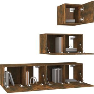 vidaXL Fumed Oak Wall-Mount TV Set vidaXL Fumed Oak Wall-Mount TV Set
