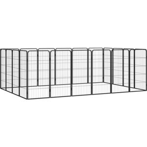 vidaXL Dog Playpen 4 Panels Black Steel - Dog Enclosure vidaXL Dog Playpen 4 Panels Black Steel - Dog Enclosure