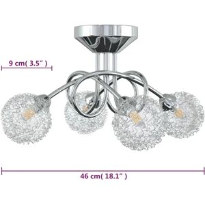 vidaXL Ceiling Lamp with Mesh Wire Shades for 4 G9 LED Lights vidaXL Ceiling Lamp with Mesh Wire Shades for 4 G9 LED Lights