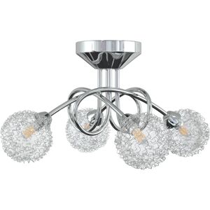 vidaXL Plafondlamp met draadgaas-achtige kappen voor 4 G9 LED-lampen vidaXL Plafondlamp met draadgaas-achtige kappen voor 4 G9 LED-lampen