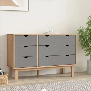vidaXL Brown and Grey OTTA Drawer Cabinet - Storage Furniture vidaXL Brown and Grey OTTA Drawer Cabinet - Storage Furniture