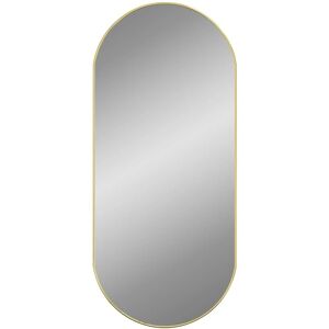 vidaXL Gold Oval Wall Mirror - Wall Mount Bathroom Vanity Decor vidaXL Gold Oval Wall Mirror - Wall Mount Bathroom Vanity Decor