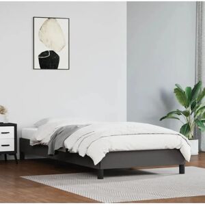 Cadre de lit Maisonchic - Gris - 100x200 cm - Style Industriel - Publicité Cadre de lit Maisonchic - Gris - 100x200 cm - Style Industriel - Publicité