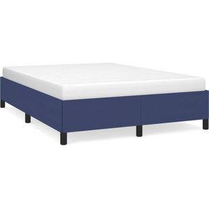 vidaXL Bettgestell Ohne Matratze Stoff Blau Größe: 140 x 190 cm Höhe: 35 cm - Bed frame vidaXL Bettgestell Ohne Matratze Stoff Blau Größe: 140 x 190 cm Höhe: 35 cm - Bed frame