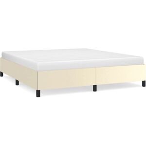 vidaXL Bettgestell - Creme - Robustes Kunstleder, Stützfüße, Lattenrost - Bettgestell vidaXL Bettgestell - Creme - Robustes Kunstleder, Stützfüße, Lattenrost - Bettgestell