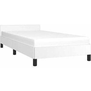 vidaXL Bed Frame 90x190cm Single Faux Leather with Headboard - Bed Frame vidaXL Bed Frame 90x190cm Single Faux Leather with Headboard - Bed Frame