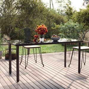Maisonchic Steel & Glass Garden Dining Table - 160x80x74 cm Maisonchic Steel & Glass Garden Dining Table - 160x80x74 cm