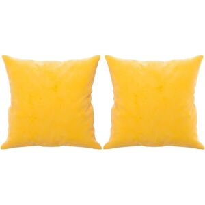 vidaXL Coussin Décoratif 2 pcs - Velours, 40x40 cm, Jaune, Ensemble vidaXL Coussin Décoratif 2 pcs - Velours, 40x40 cm, Jaune, Ensemble