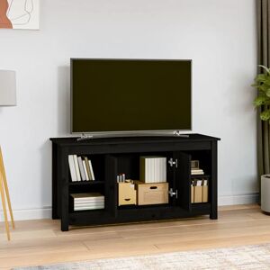 vidaXL 814578 Black Solid Wood Pine TV Cabinet - TV Furniture vidaXL 814578 Black Solid Wood Pine TV Cabinet - TV Furniture