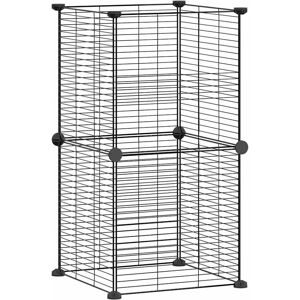 vidaXL Pet Cage 8-Panel Black Steel 35x35 cm - Pet Cage vidaXL Pet Cage 8-Panel Black Steel 35x35 cm - Pet Cage