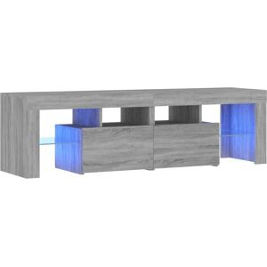 vidaXL Grey Sonoma TV Cabinet with LED Lights - TV Cabinet vidaXL Grey Sonoma TV Cabinet with LED Lights - TV Cabinet