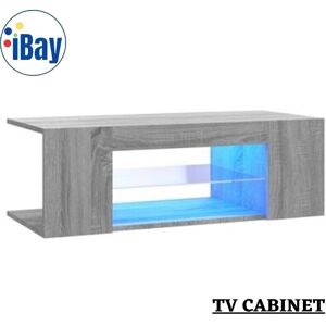 vidaXL Grey Sonoma LED TV Cabinet - 90x39x30 cm - Bedroom Furniture vidaXL Grey Sonoma LED TV Cabinet - 90x39x30 cm - Bedroom Furniture
