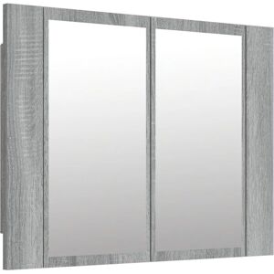 vidaXL LED Mirror Cabinet Grey Sonoma 60x12x45 cm - Mirror Cabinet vidaXL LED Mirror Cabinet Grey Sonoma 60x12x45 cm - Mirror Cabinet