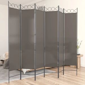 vidaXL 6-Panel Room Divider Fabric Privacy Screen Anthracite - Room Divider vidaXL 6-Panel Room Divider Fabric Privacy Screen Anthracite - Room Divider
