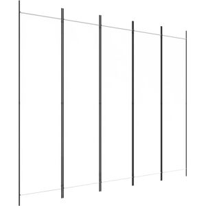 vidaXL Room Divider 250x200cm White Fabric Folding Privacy Screen vidaXL Room Divider 250x200cm White Fabric Folding Privacy Screen