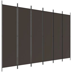 vidaXL Brown 300x200 cm Fabric Room Divider Privacy Screen Multi Panel vidaXL Brown 300x200 cm Fabric Room Divider Privacy Screen Multi Panel