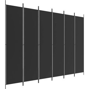 vidaXL 6-Panel Room Divider Black Fabric Privacy Screen - Room Divider vidaXL 6-Panel Room Divider Black Fabric Privacy Screen - Room Divider