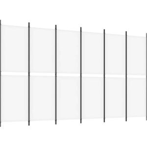 vidaXL 6 pcs. White Fabric Room Divider - Room Divider vidaXL 6 pcs. White Fabric Room Divider - Room Divider