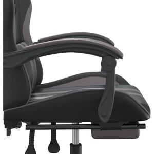 vidaXL Gaming-Stuhl Schwarz und Grau Verstellbar Drehbar mit Fußstütze vidaXL Gaming-Stuhl Schwarz und Grau Verstellbar Drehbar mit Fußstütze