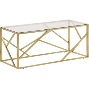 vidaXL Gold Stainless Steel Tempered Glass Coffee Table - Coffee Table vidaXL Gold Stainless Steel Tempered Glass Coffee Table - Coffee Table