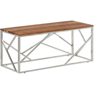 vidaXL 349943 Silber Akazien Kaffee-Tisch - Beistelltisch vidaXL 349943 Silber Akazien Kaffee-Tisch - Beistelltisch