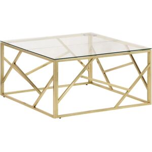 vidaXL Gold Stainless Steel Tempered Glass Coffee Table - Coffee Table vidaXL Gold Stainless Steel Tempered Glass Coffee Table - Coffee Table
