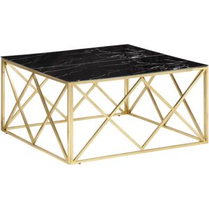 vidaXL Couchtisch Schwarz Edelstahl und Glas - Beistelltisch vidaXL Couchtisch Schwarz Edelstahl und Glas - Beistelltisch
