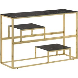 vidaXL Black and Gold Glass Console Table - Console Table vidaXL Black and Gold Glass Console Table - Console Table