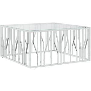 vidaXL 350065 Sølv rustfrit stål og glas coffee table - Sofabord vidaXL 350065 Sølv rustfrit stål og glas coffee table - Sofabord