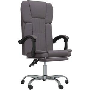 VidaXL Büro-Recliner Stuhl Grau Kunstleder - Bürostuhl VidaXL Büro-Recliner Stuhl Grau Kunstleder - Bürostuhl