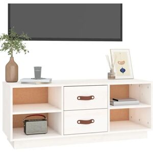 vidaXL White Solid Wood Pine TV Cabinet - TV cabinet vidaXL White Solid Wood Pine TV Cabinet - TV cabinet