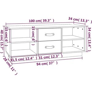 vidaXL 818229 Black Pine TV Cabinet - TV cabinet vidaXL 818229 Black Pine TV Cabinet - TV cabinet