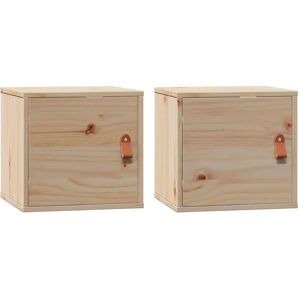 Vidaxl Pine Wall Cabinets - 2 pcs, Rustic, Space-Saving Vidaxl Pine Wall Cabinets - 2 pcs, Rustic, Space-Saving