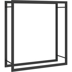 vidaXL Firewood Rack - 80x28x86 cm - Steel - Matte Black - Firewood Storage vidaXL Firewood Rack - 80x28x86 cm - Steel - Matte Black - Firewood Storage