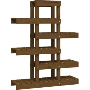 vidaXL Solid Wood Pine Plant Stand - Rustic Garden Decor vidaXL Solid Wood Pine Plant Stand - Rustic Garden Decor