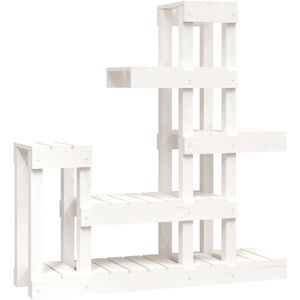 Soporte para plantas madera maciza de pino blanco 92x25x97 cm Blanco Soporte para plantas madera maciza de pino blanco 92x25x97 cm Blanco