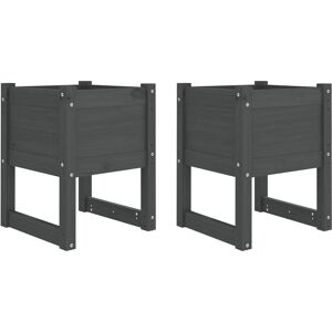 vidaXL Solid Wood Pine Planter 2 pcs - Garden & Balcony Decor vidaXL Solid Wood Pine Planter 2 pcs - Garden & Balcony Decor