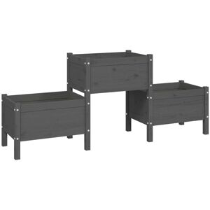 vidaXL Solid Wood Pine Planter - 3 Planters, Stable, Easy Assembly vidaXL Solid Wood Pine Planter - 3 Planters, Stable, Easy Assembly