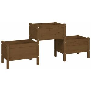 vidaXL Solid Wood Pine Planter Honey Brown - Planter vidaXL Solid Wood Pine Planter Honey Brown - Planter