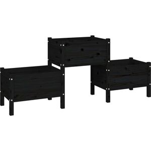 vidaXL Black Solid Wood Pine Planter - Planter vidaXL Black Solid Wood Pine Planter - Planter