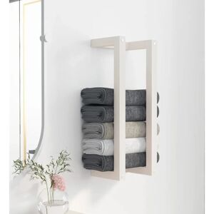vidaXL White Pine Towel Rack Wall-mounted - Towel Holder for Small Bathrooms vidaXL White Pine Towel Rack Wall-mounted - Towel Holder for Small Bathrooms