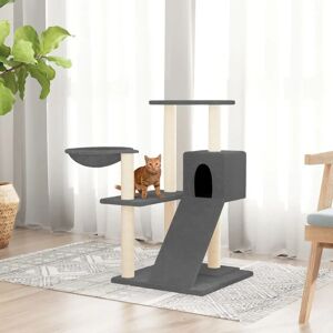 vidaXL Cat Tree with Sisal Scratching Posts Dark Grey - Cat Tree vidaXL Cat Tree with Sisal Scratching Posts Dark Grey - Cat Tree