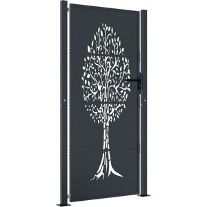 vidaXL Garden Gate 105x205cm Steel Tree Design - Garden Gate vidaXL Garden Gate 105x205cm Steel Tree Design - Garden Gate