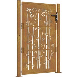 vidaXL Garden Gate 105x155 cm Corten Steel Bamboo Design - Garden Gate vidaXL Garden Gate 105x155 cm Corten Steel Bamboo Design - Garden Gate